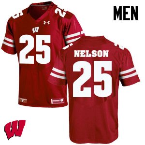 Men's Wisconsin Badgers NCAA #25 Scott Nelson Red Authentic Under Armour Stitched College Football Jersey FY31U15YU
